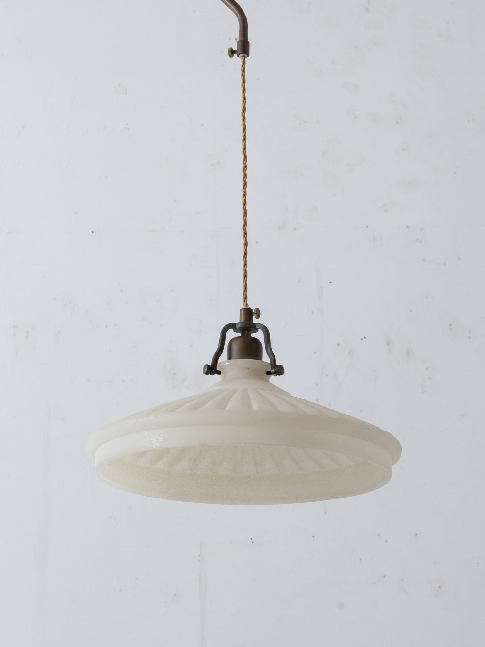 Vintage Pendant Lamp in Glass and Brass