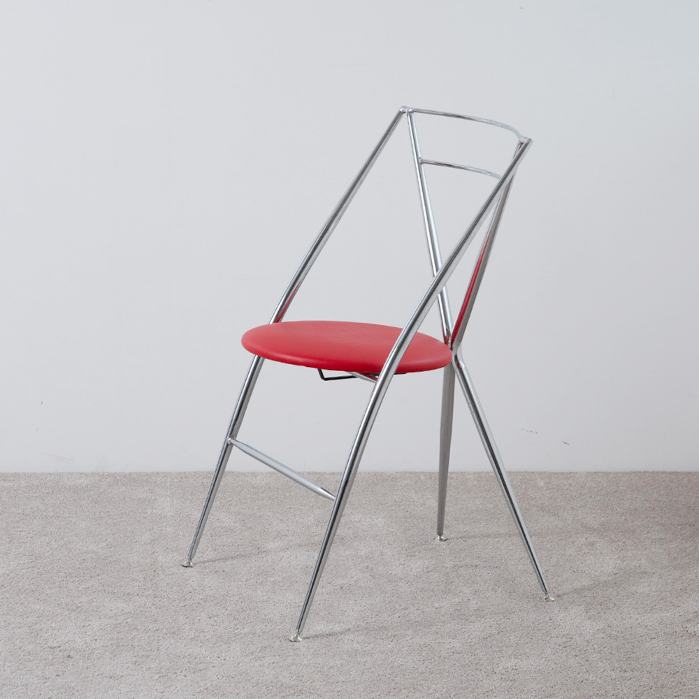 “CINDERELLA” Folding Chair by Agnès & Hiroyuki Yamakado for YAMAKADO in Red