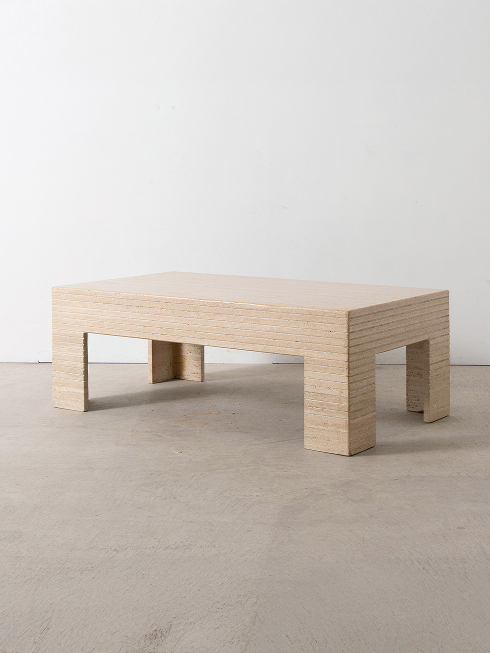 Spanish Vintage Rectangle Coffee Table in Travertine