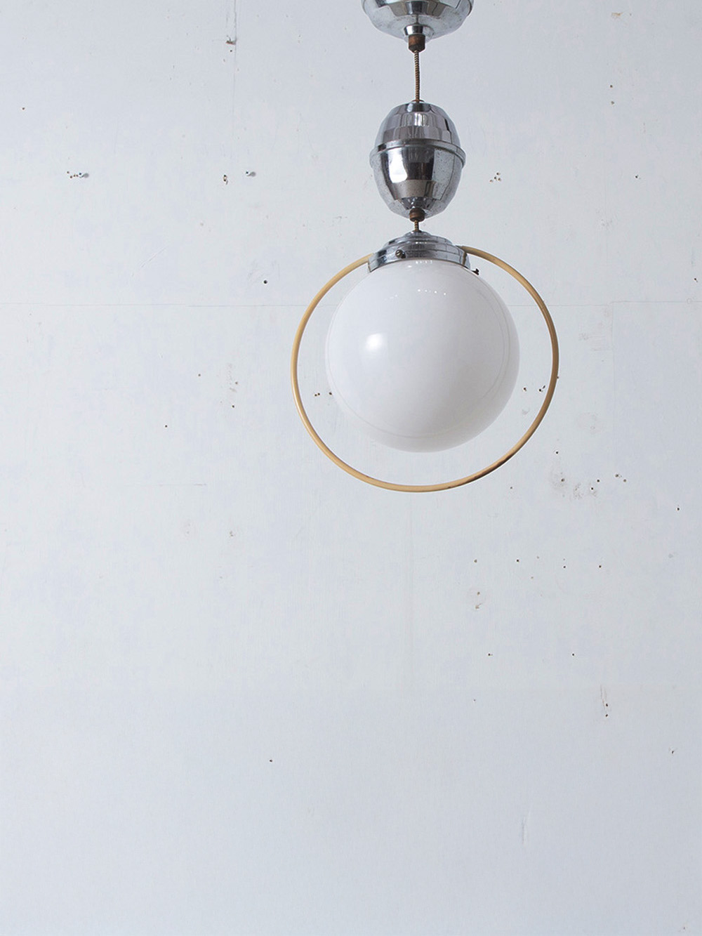 Ball Pendant Lamp in Silver and Glass #002