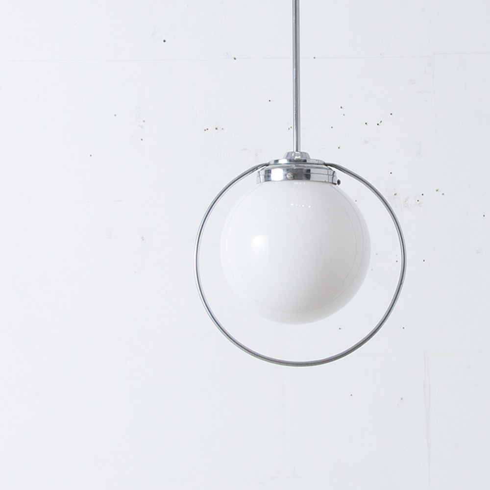 Ball Pendant Lamp in Silver and Glass #003