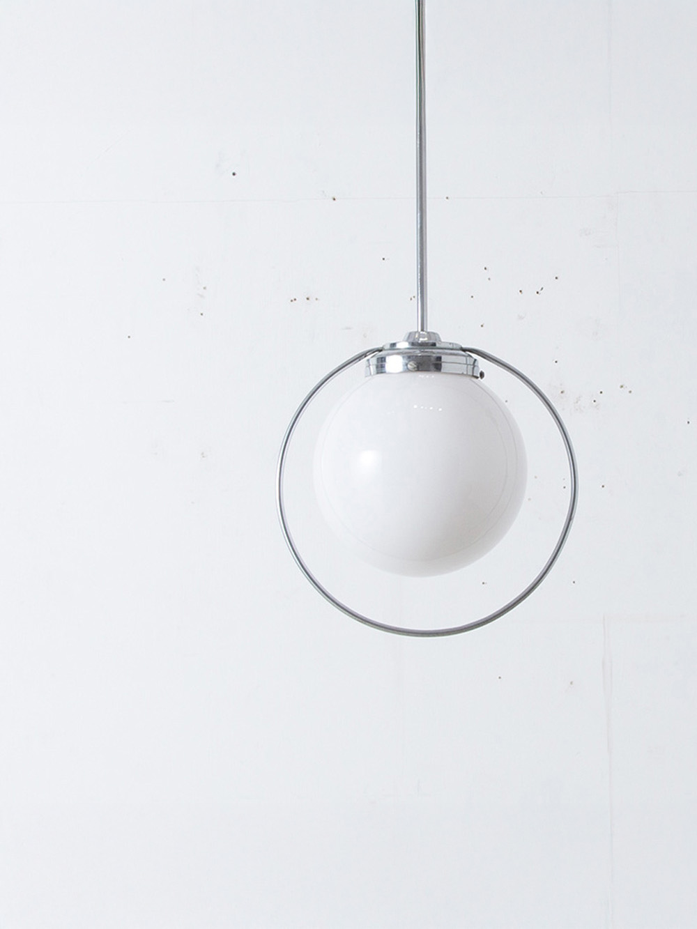 Ball Pendant Lamp in Silver and Glass #003