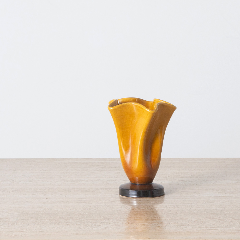 Flower Vase in Ceramic and Yellow
France , 1970s
