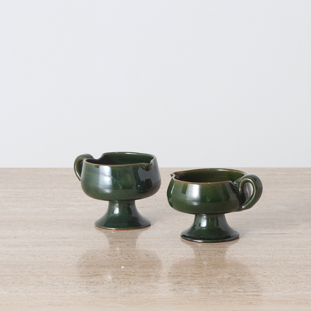 Vintage Candle Holder in Ceramic and Green
France , 1970s
