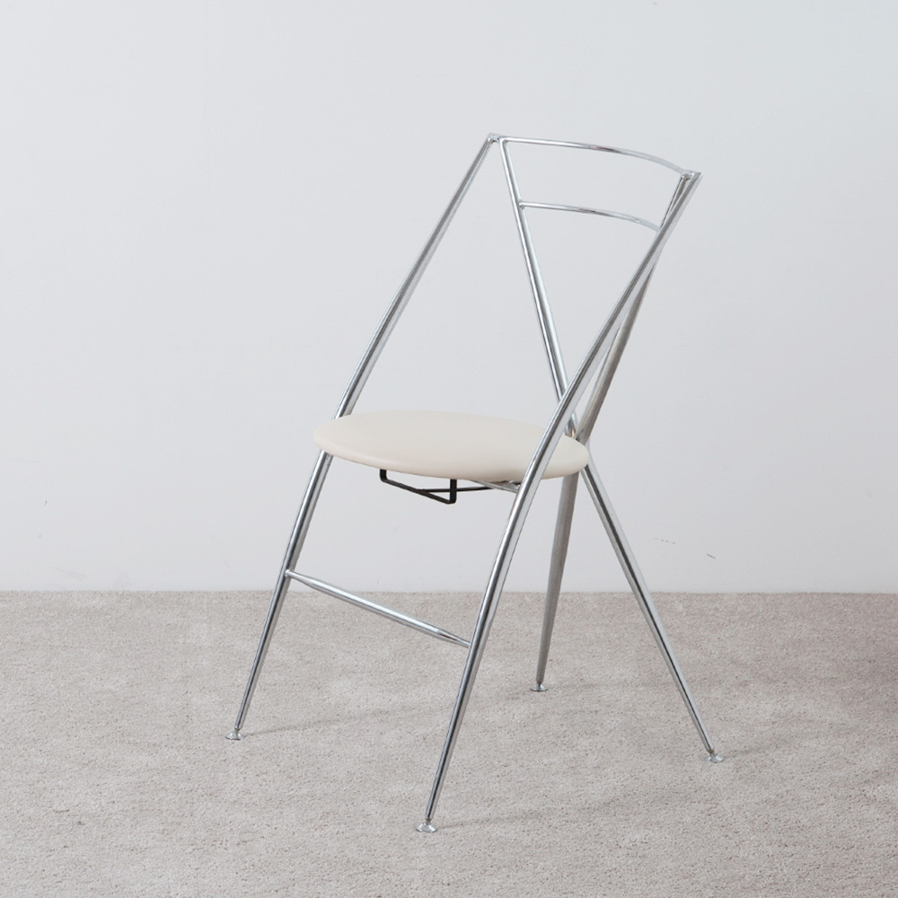 “CINDERELLA” Folding Chair by Agnès & Hiroyuki Yamakado for YAMAKADO in White