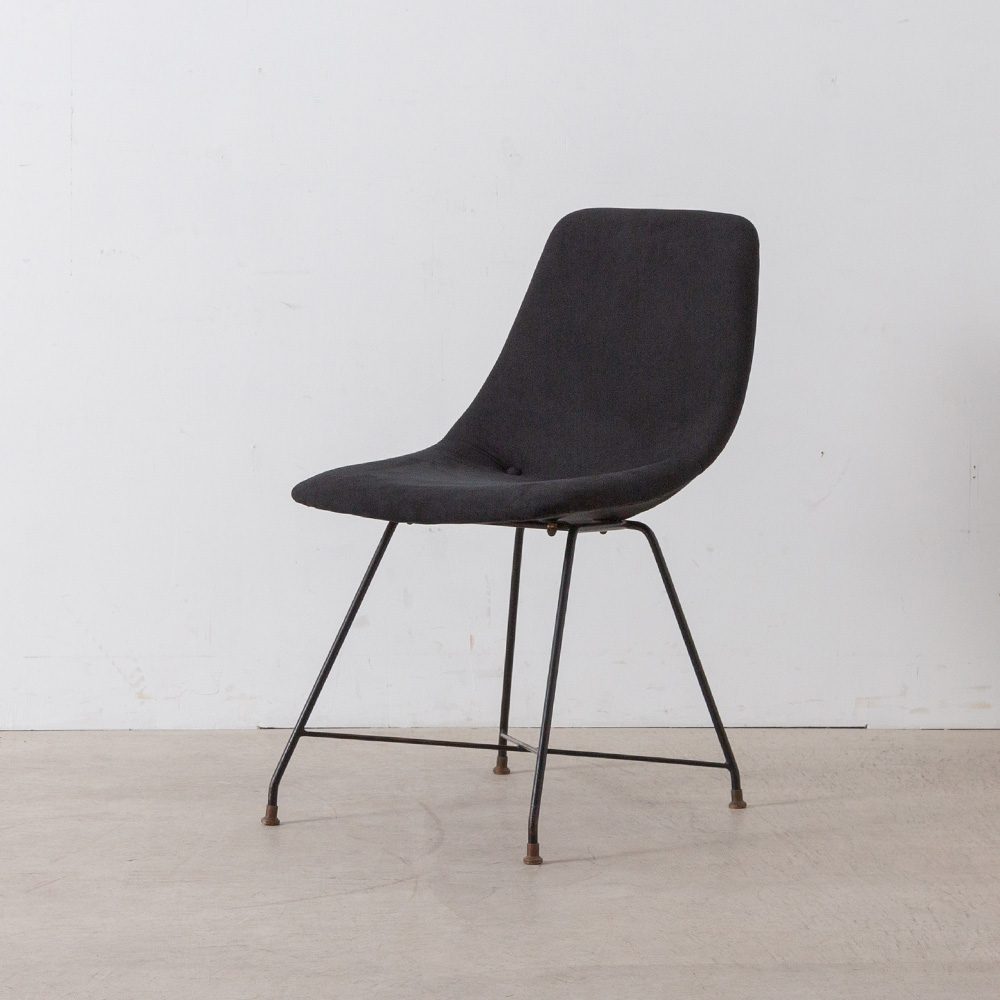 Dining Chair “Aster”  by Augusto Bozzi for Saporiti in Fabric and Steel