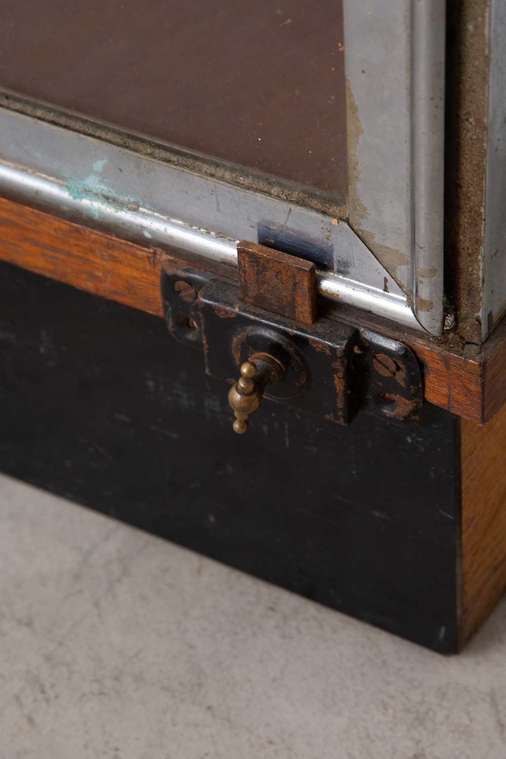 Vintage Glass Showcase in Steel and Wood