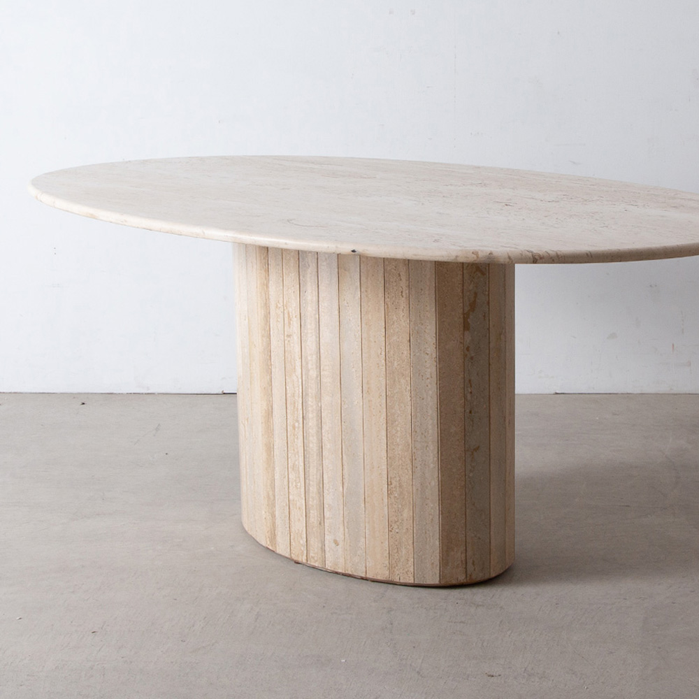Oval Dining Table in Travertine