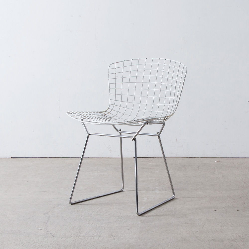 Side Chair by Harry Bertoia for Knoll in White and Chrome