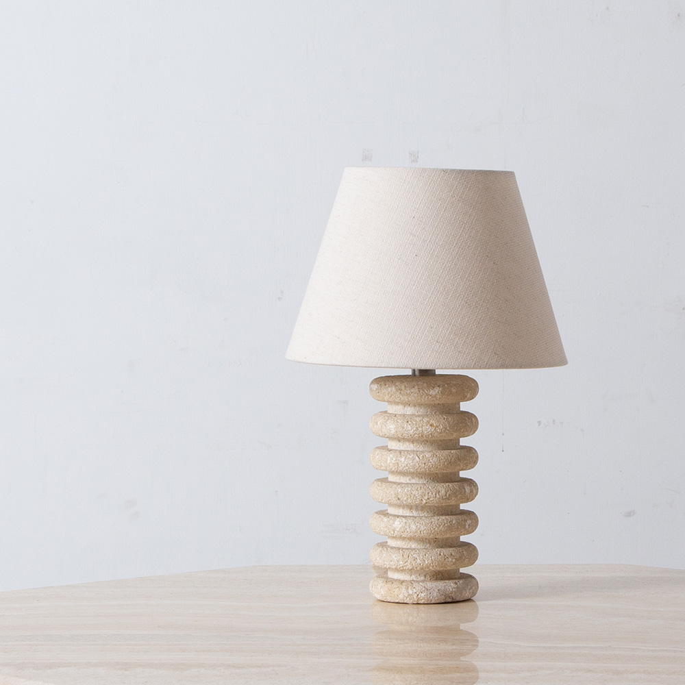 Vintage Table Lamp in Travertine
France , 1960s
