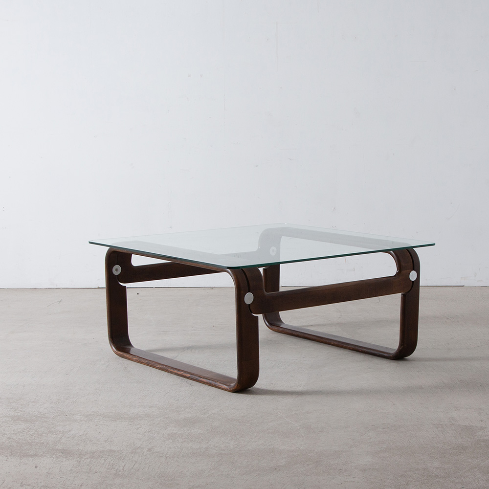 Coffee Table by Albert Stolle for Stoll Giroflex in Glass and Wood
