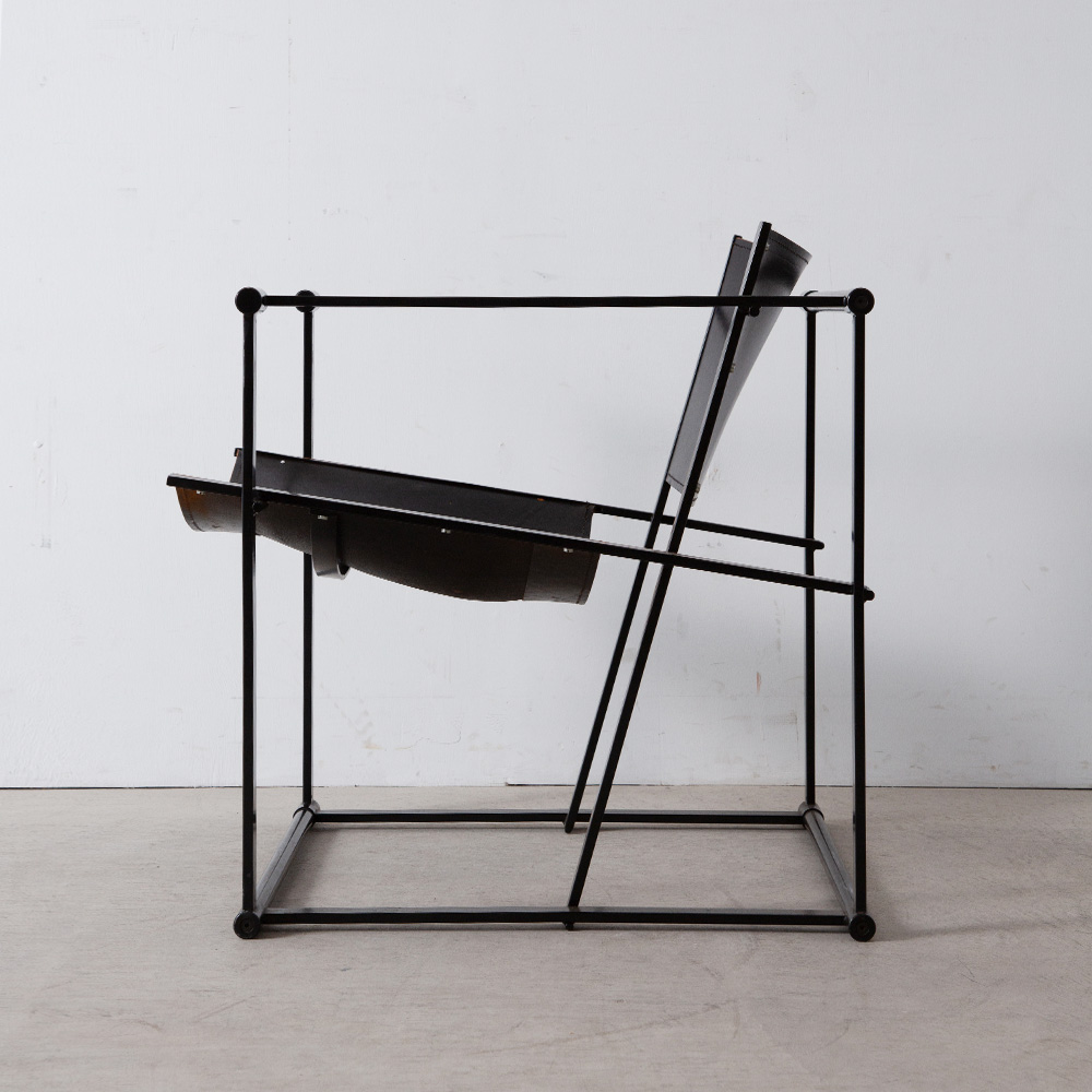 ‘FM60’ Chair by Radboud van Beekum for Pastoe in Steel and Leather