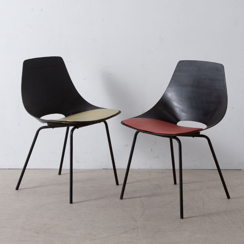 Amsterdam Chair by Pierre Guariche for Stainer in Black