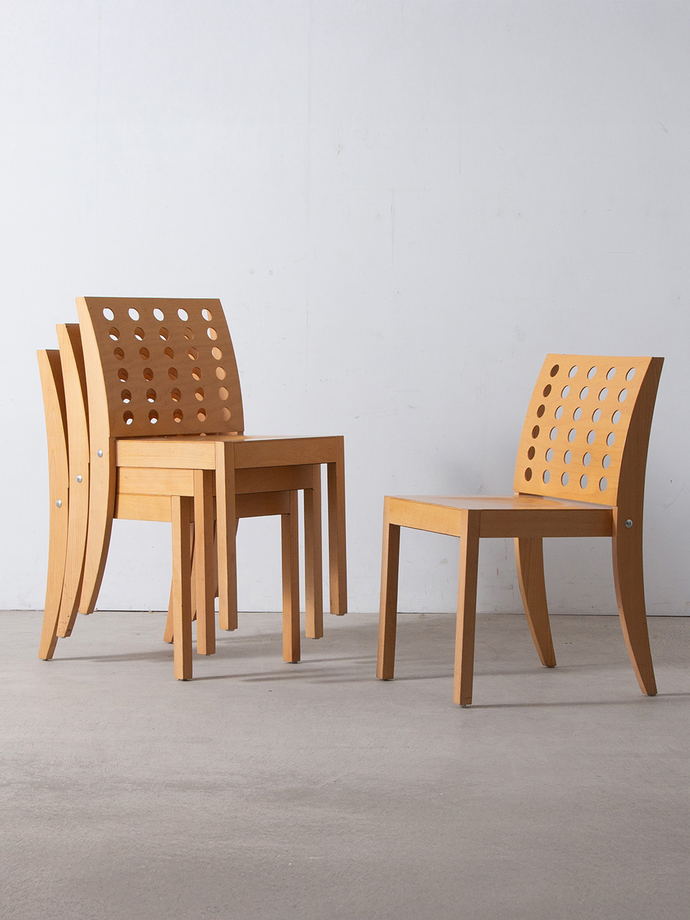 ‘S471’ Stacking Chair by Christoph Zschocke for Thonet in Wood