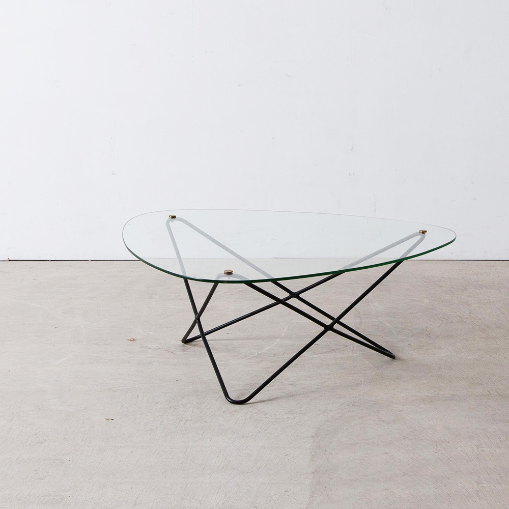 ‘T3’ Coffee Table by F. Lasbleiz for Airborne in Glass and Steel