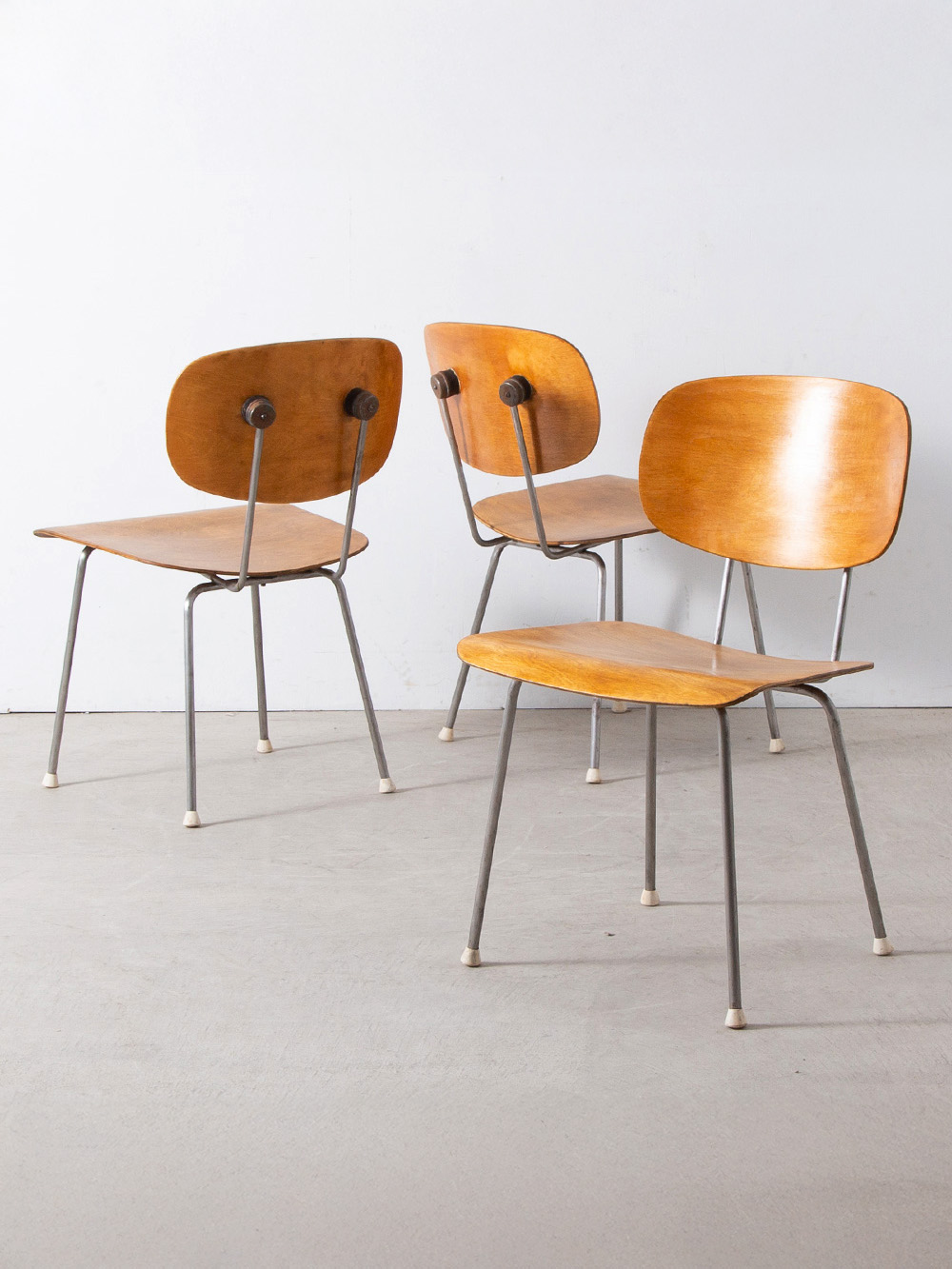 ‘116’ Chair by Wim Rietveld for Gispen in Wood and Steel