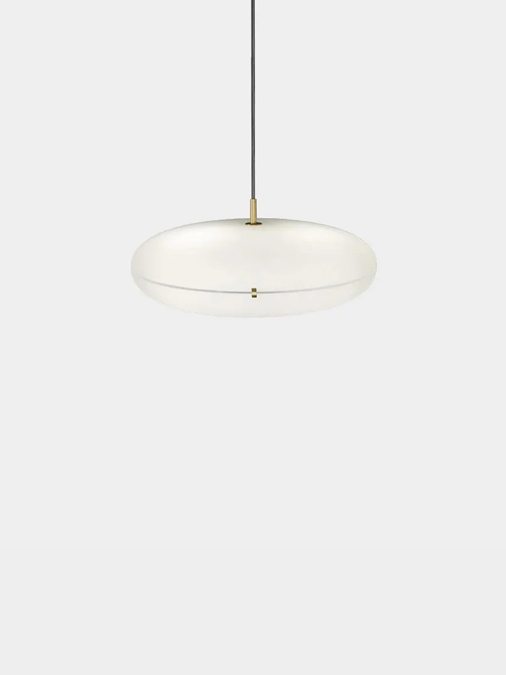 Luna Suspension Lamp by Gio Ponti for TATO in Brass and White&nbsp;Brass × White