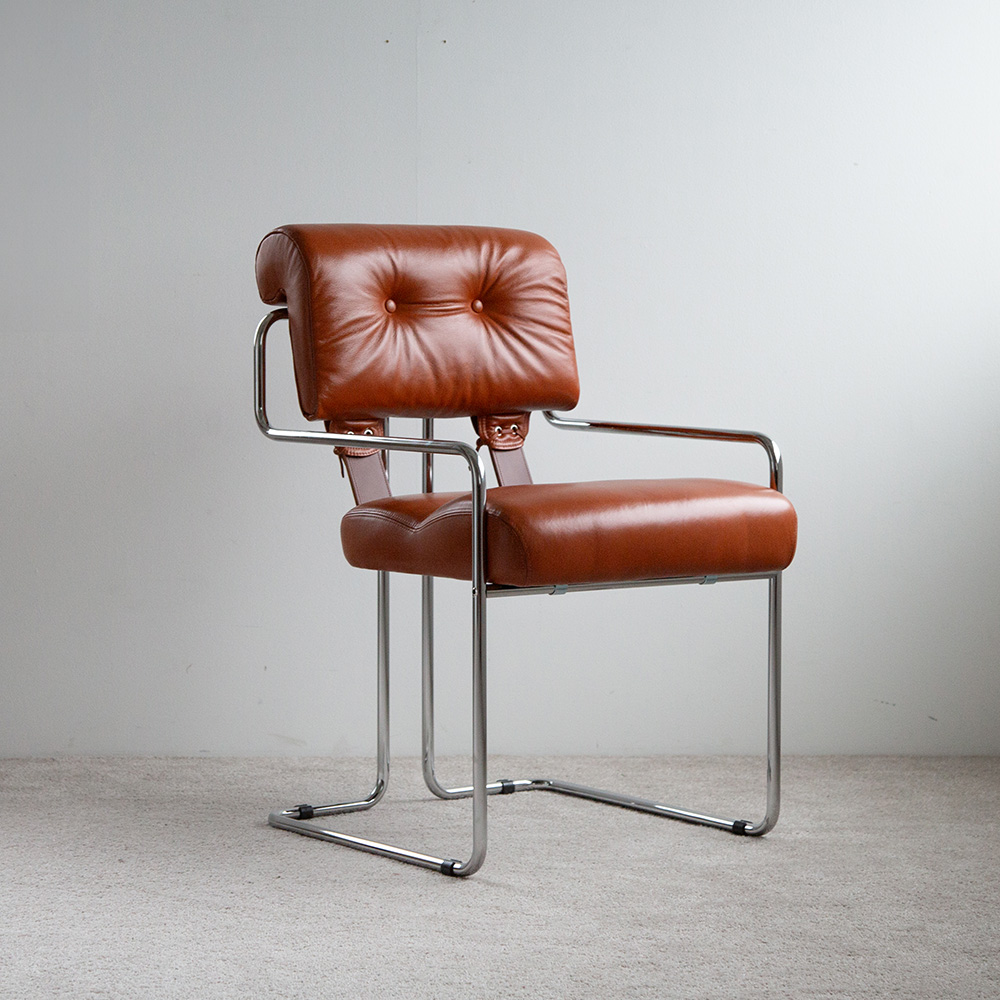TUCROMA Chair by Guido Faleschini for 4 MARIANI in Camel Brown