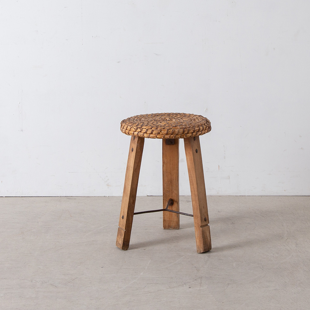 Audoux Minet Style Stool in Straw