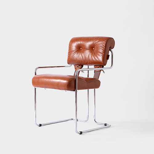 TUCROMA Chair by Guido Faleschini for 4 MARIANI in Black Camel Brown
