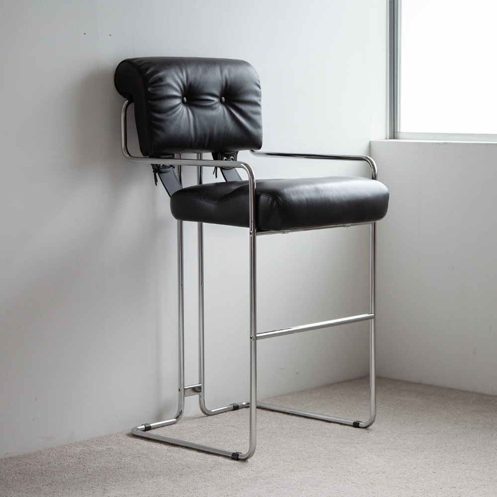 TUCROMA Bar Chair by Guido Faleschini for 4 MARIANI in Black