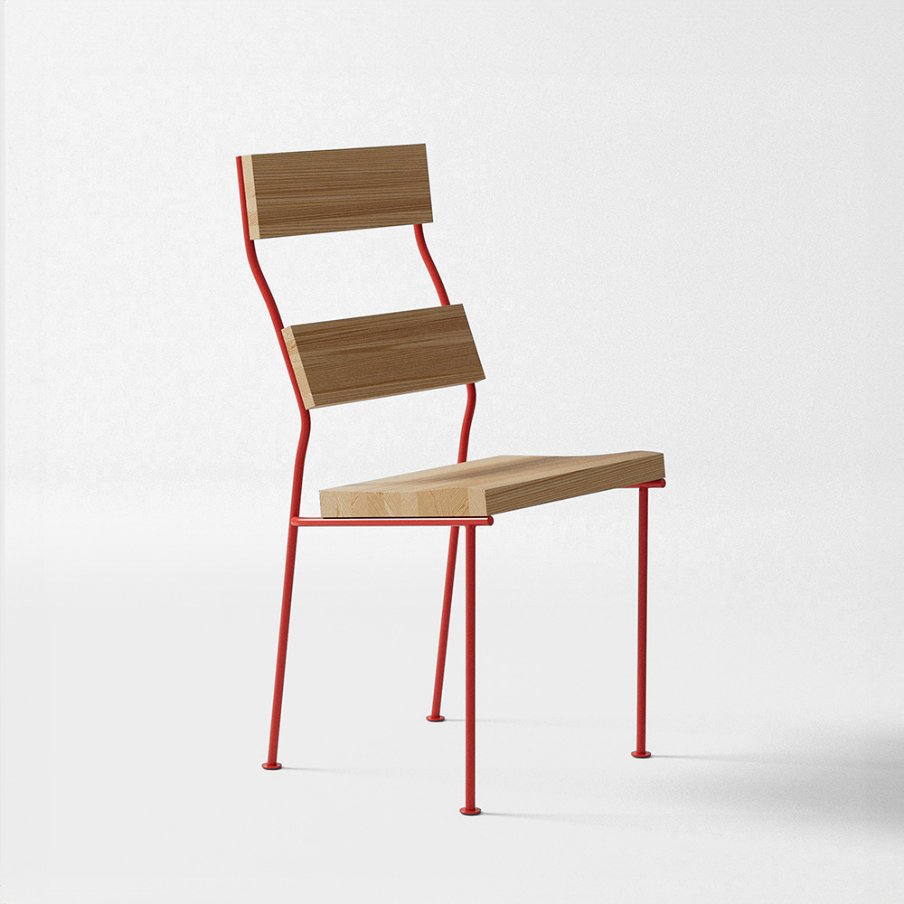Töreboda Chair Electroplated by Sigurd Lewerentz for TALLUM Tomato Red 