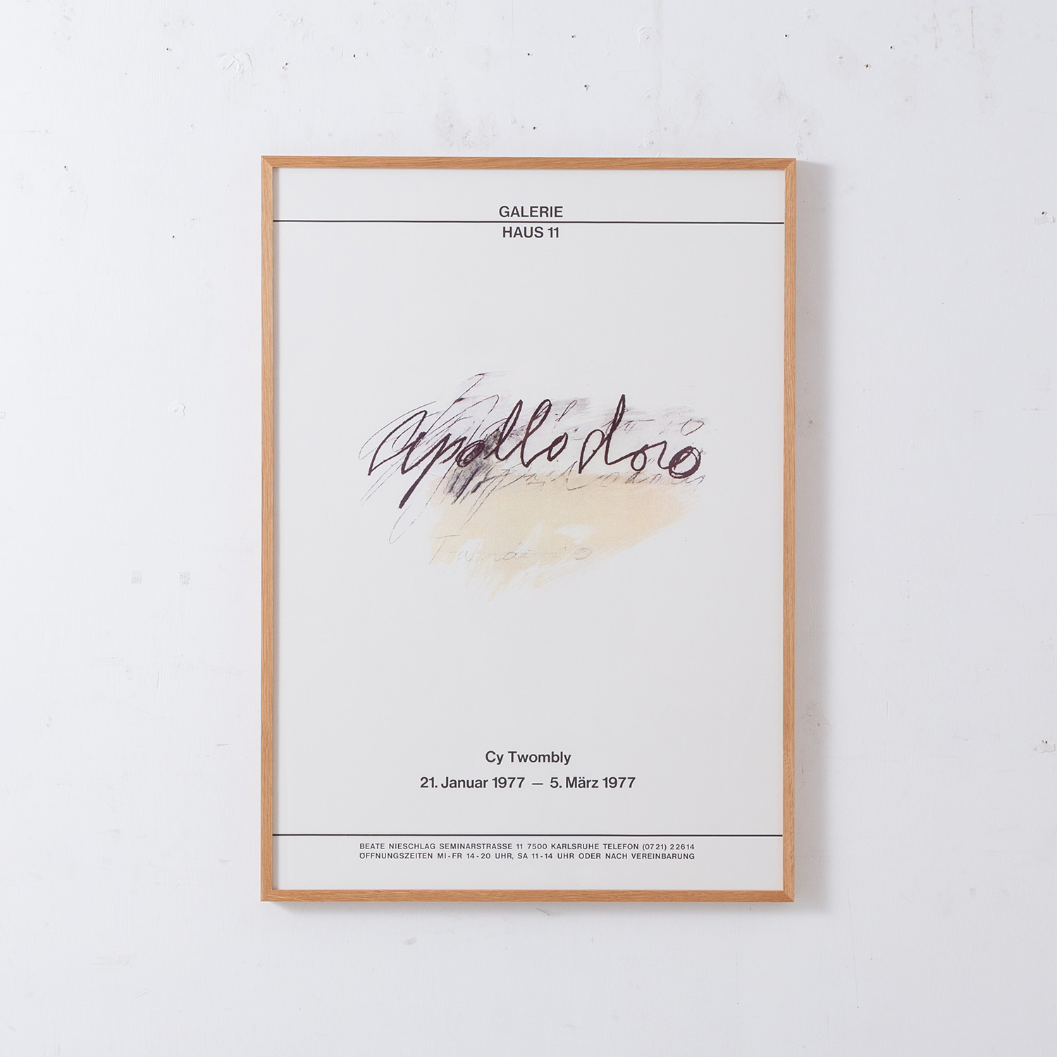 ‘Apollodoro’ by Cy Twombly for Gallery Haus 11 , 1977