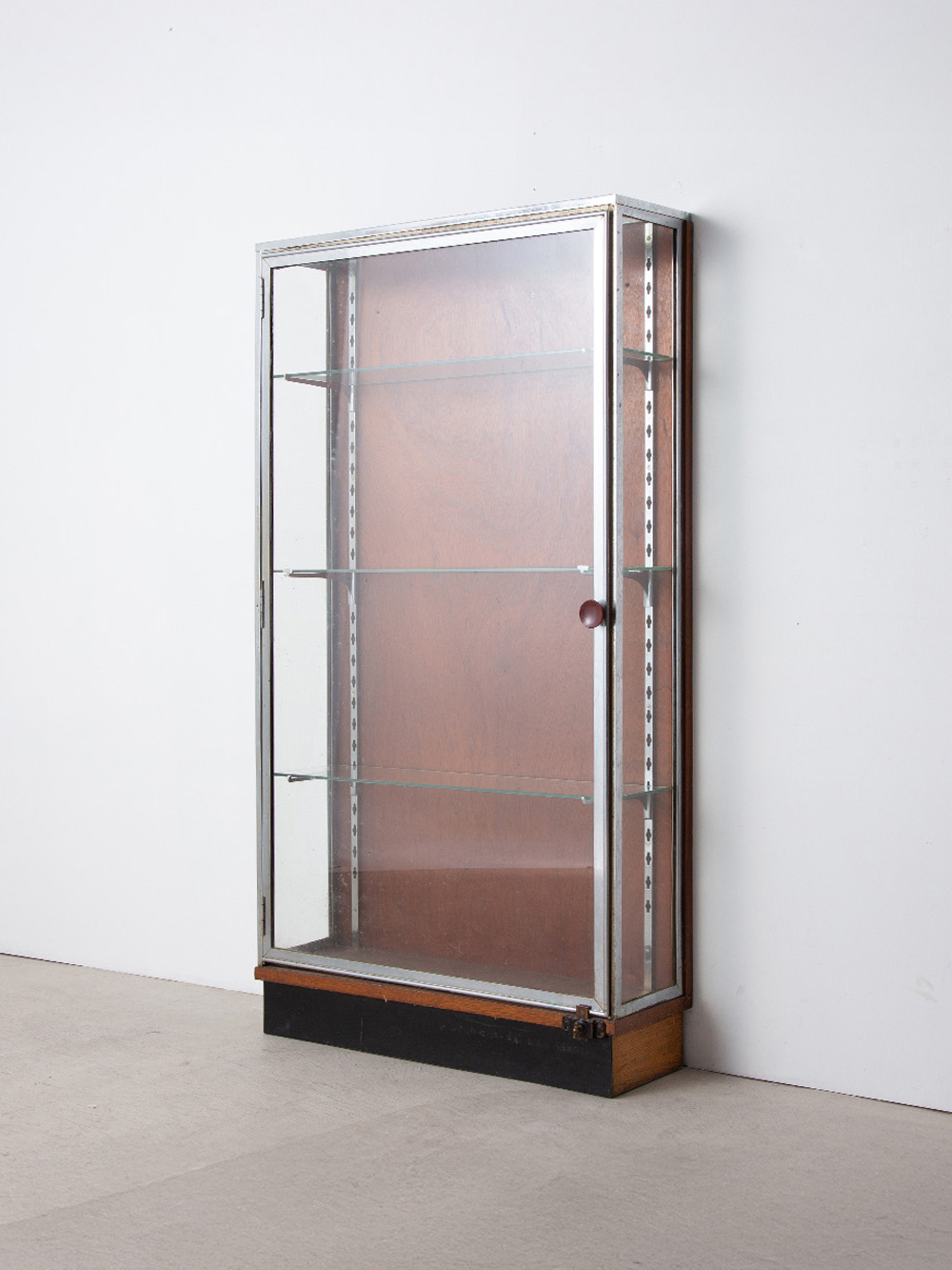 Vintage Glass Showcase in Steel and Wood