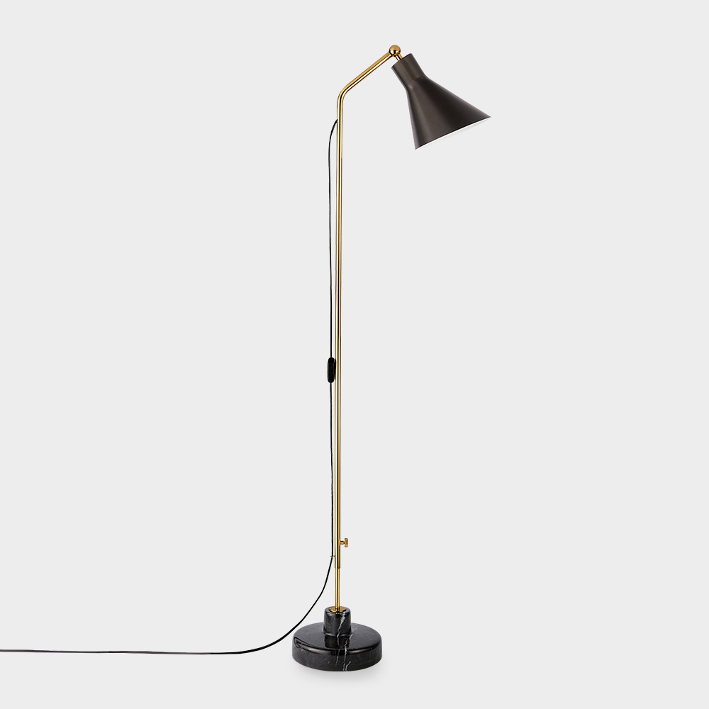 Alzabile Floor Lamp by Ignazio Gardella for TATO in White and Chrome and White Black and Gold and Black
