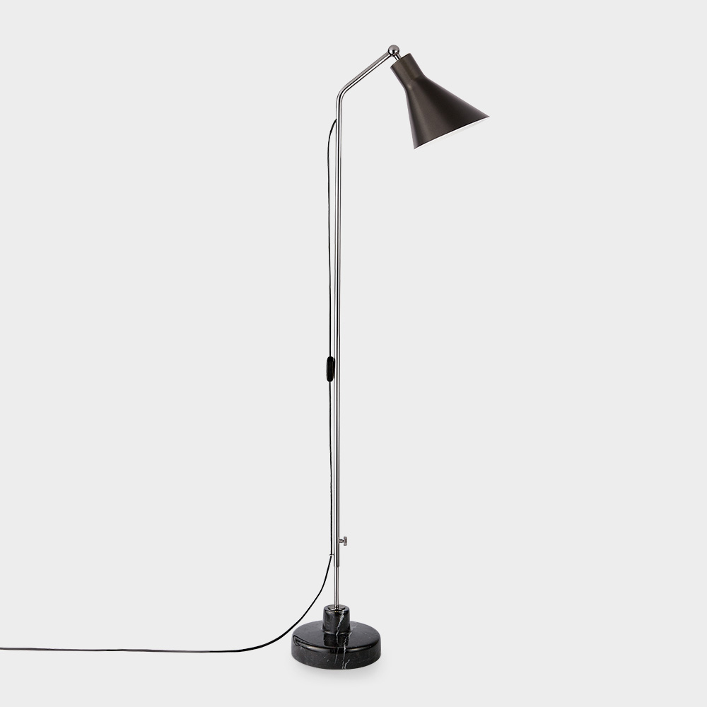 Alzabile Floor Lamp by Ignazio Gardella for TATO in White and Chrome and White Black and Chrome and Black