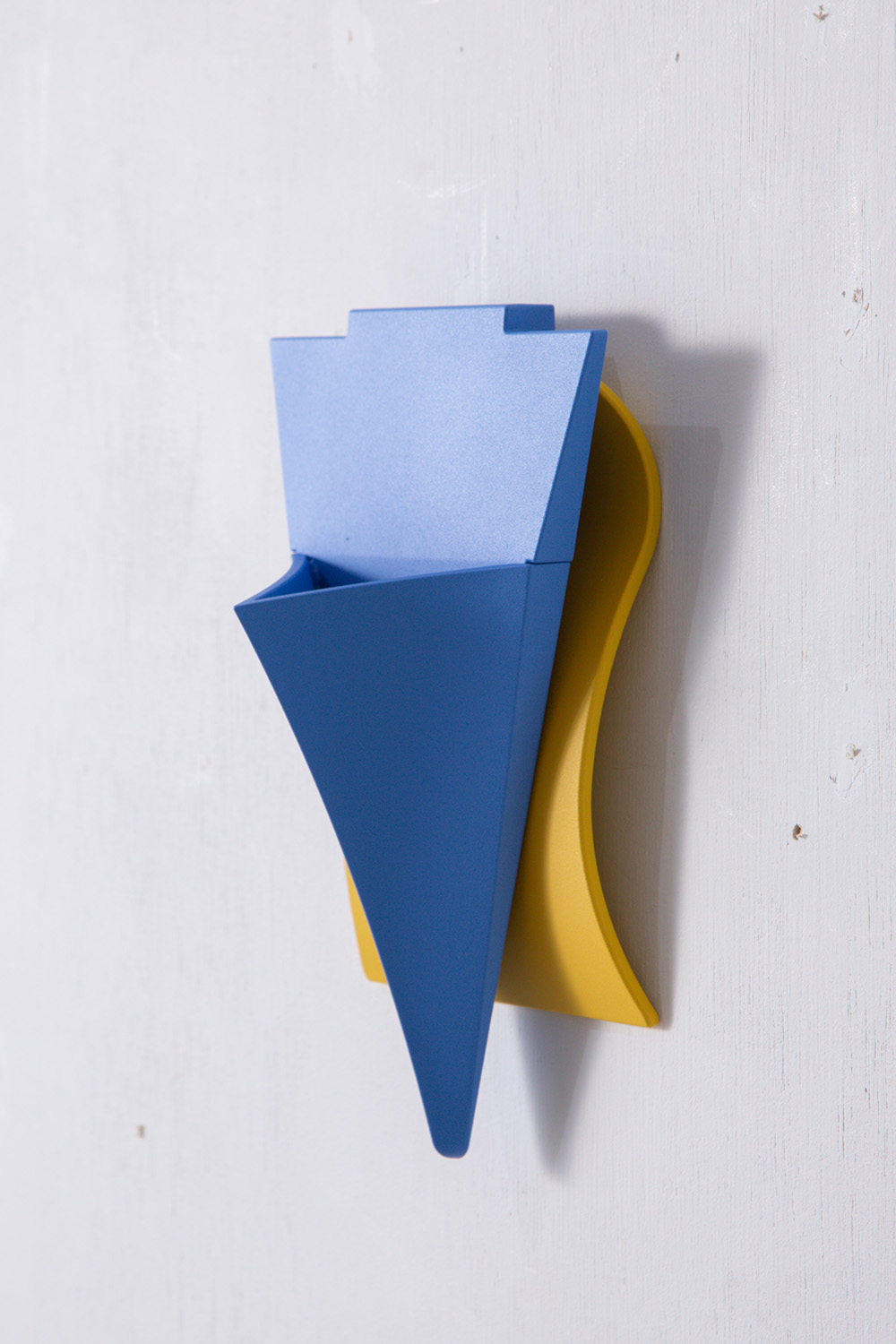 ‘RITRATTO’ Wall Flower Vase by Alessandro Mendini for MaruTomi in Blue , Yellow