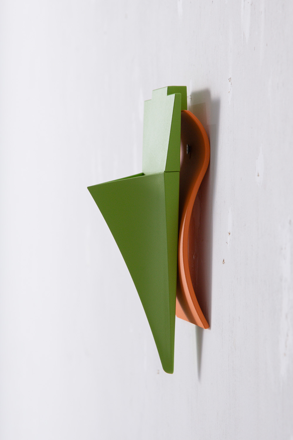 ‘RITRATTO’ Wall Flower Vase by Alessandro Mendini for MaruTomi in Green , Orange