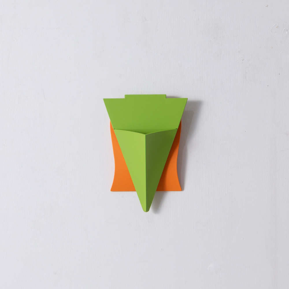 ‘RITRATTO’ Wall Flower Vase by Alessandro Mendini for MaruTomi in Blue , Yellow Green , Orange