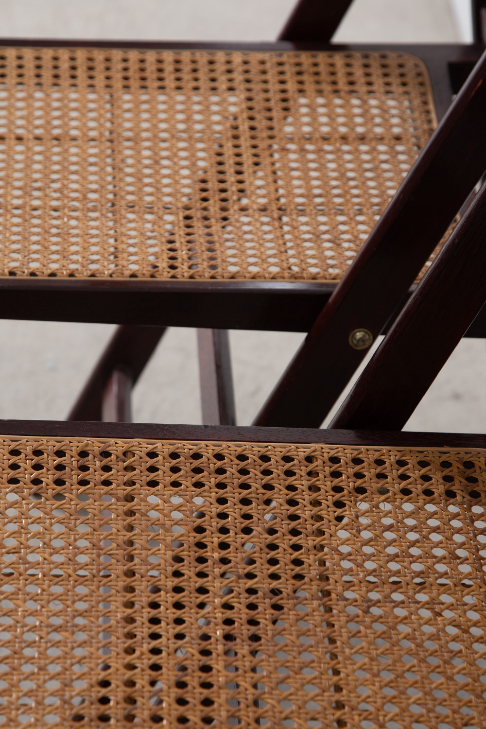 Vintage Folding Chair by Rattan and Wood