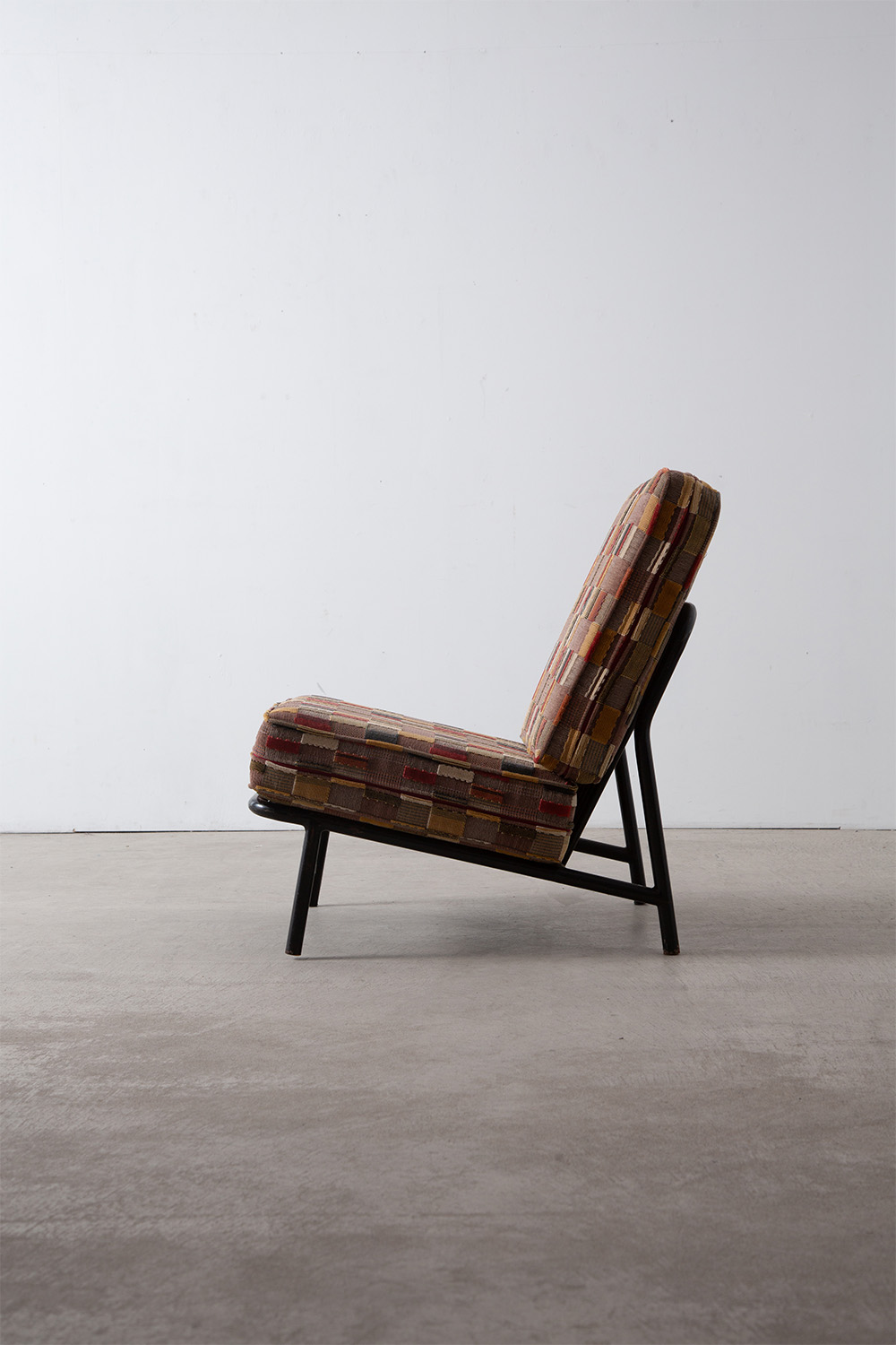 Lounge Chair in Steel and Fabric