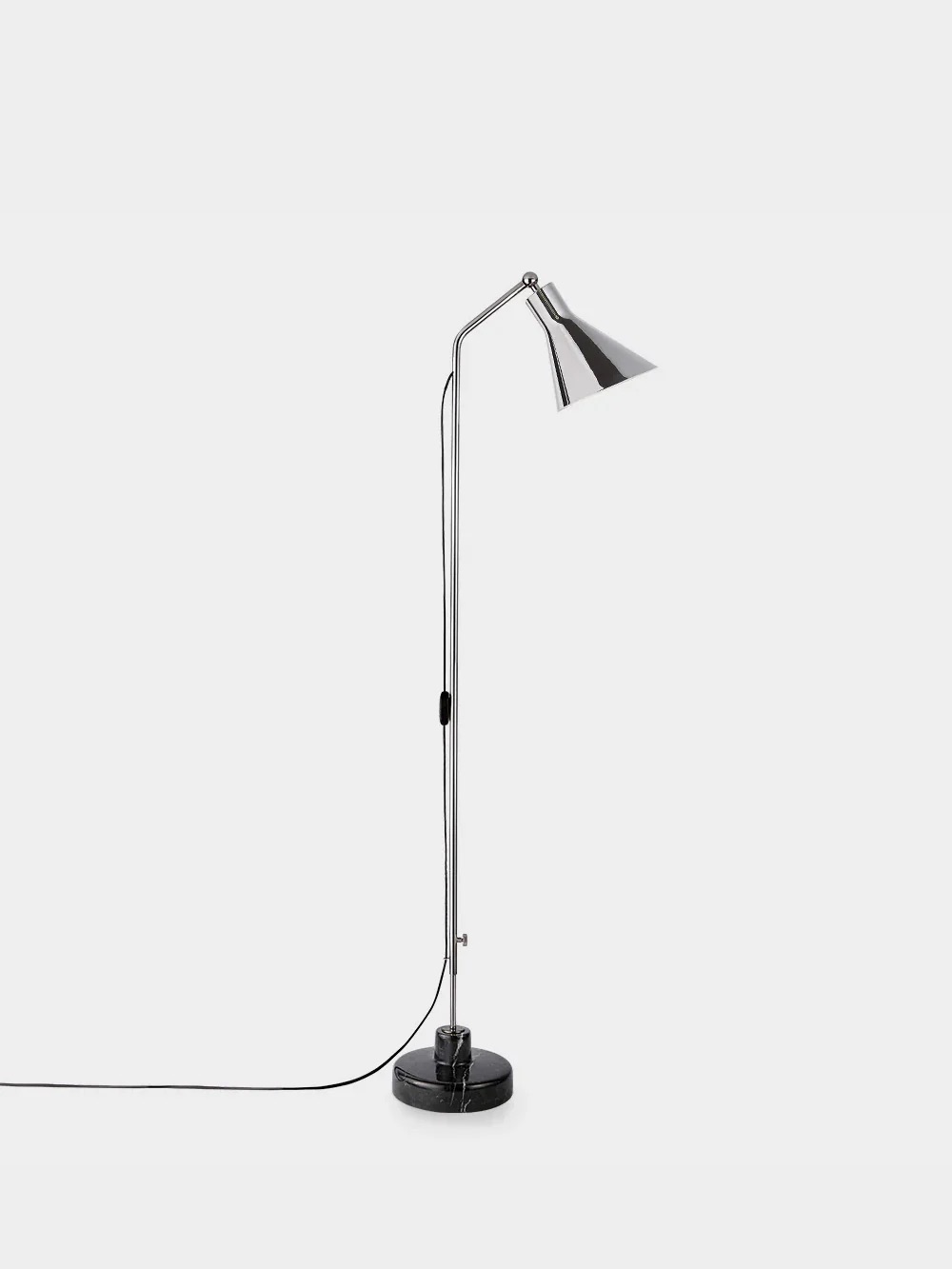 Alzabile Floor Lamp by Ignazio Gardella for TATO in Black , Chrome and Chrome BLK × SLV × SLV