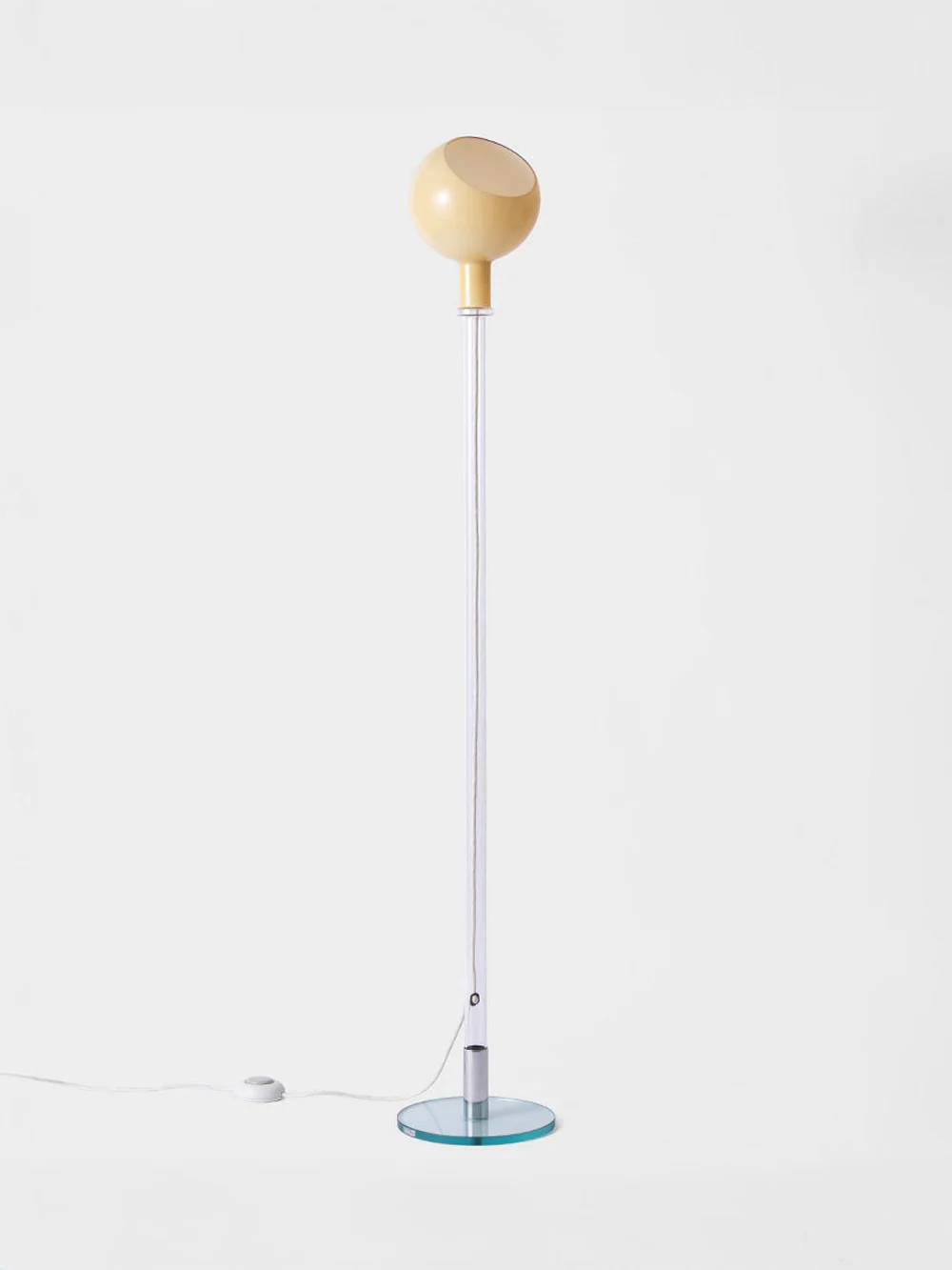 PAROLA Floor Lamp White by Gae Aulenti & Piero Castiglion for FontanaArte Amber 