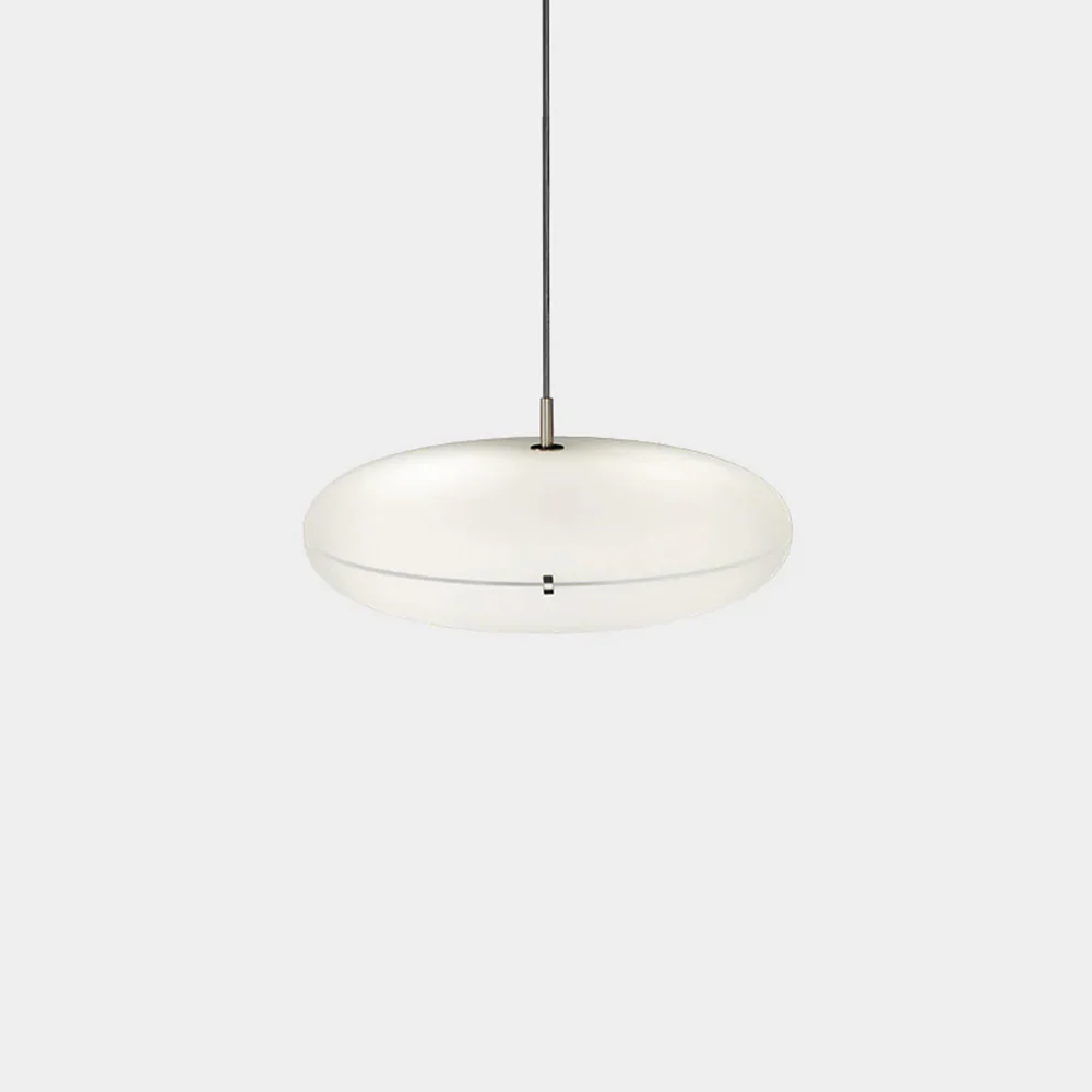 Luna Suspension Lamp by Gio Ponti for TATO in Natural Brass and White Nickel × White