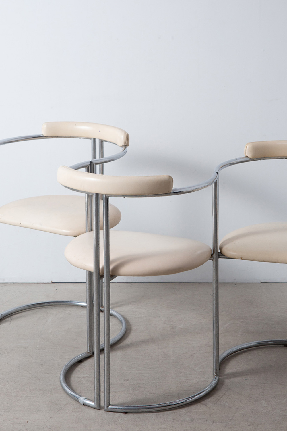 Dining Chair by Arredo Paderno in Chrome and White