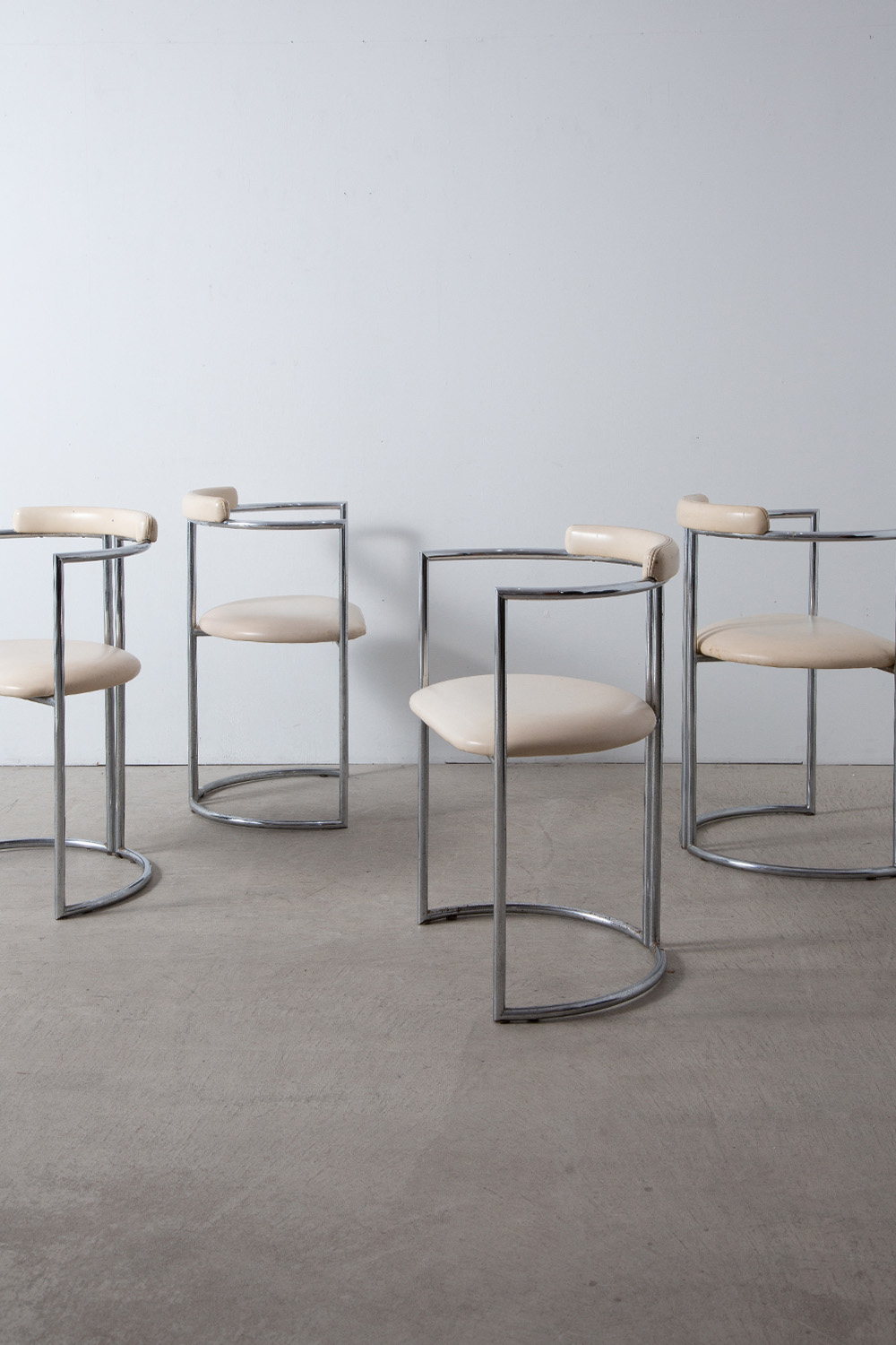 Dining Chair by Arredo Paderno in Chrome and White