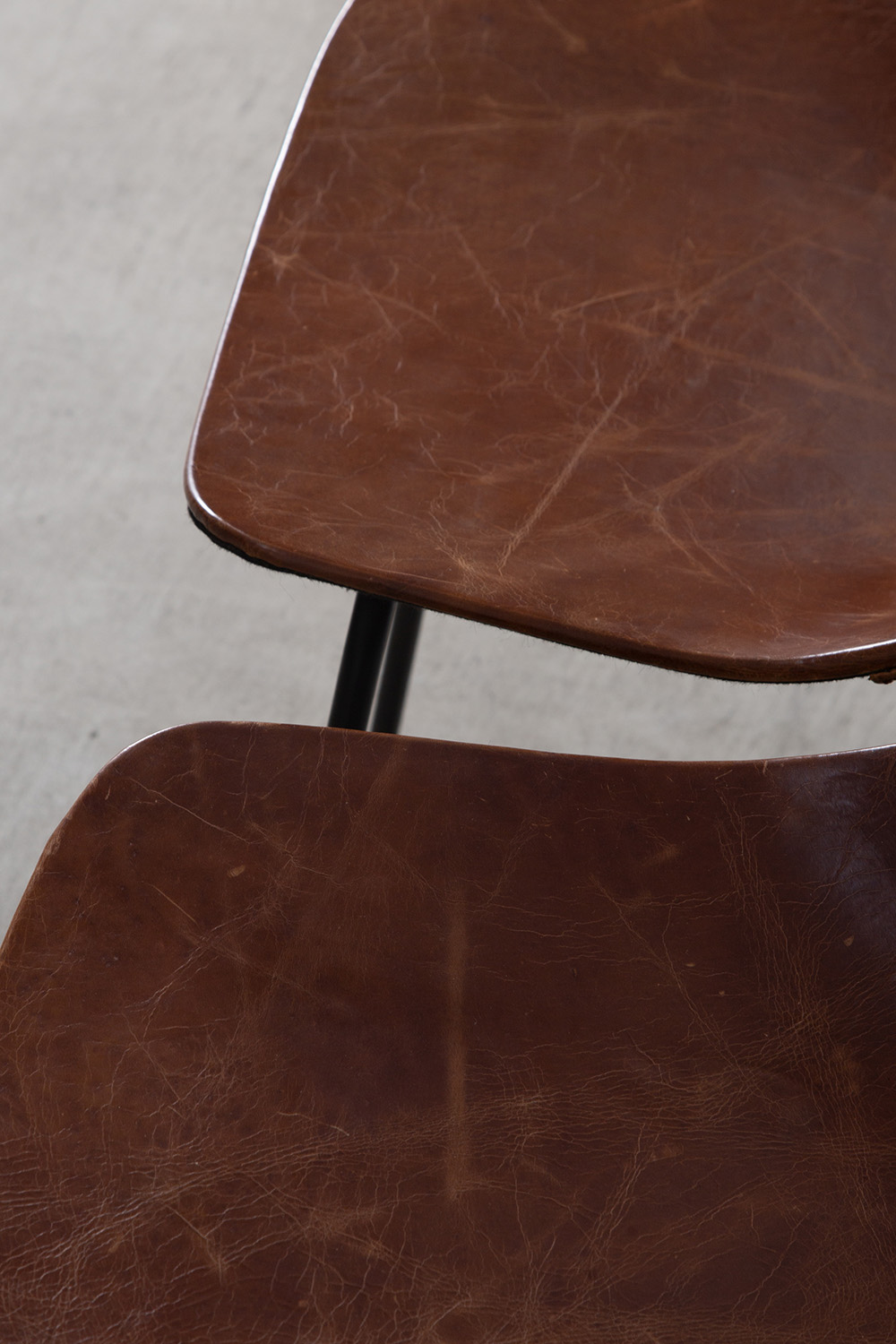 Amsterdam Chair by Pierre Guariche for Maison du Monde in Brown Leather
