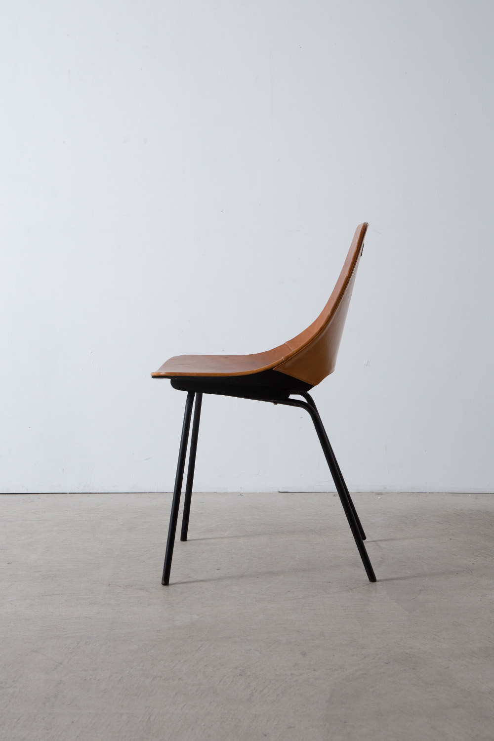 Amsterdam Chair by Pierre Guariche for Maison du Monde in Brown Leather