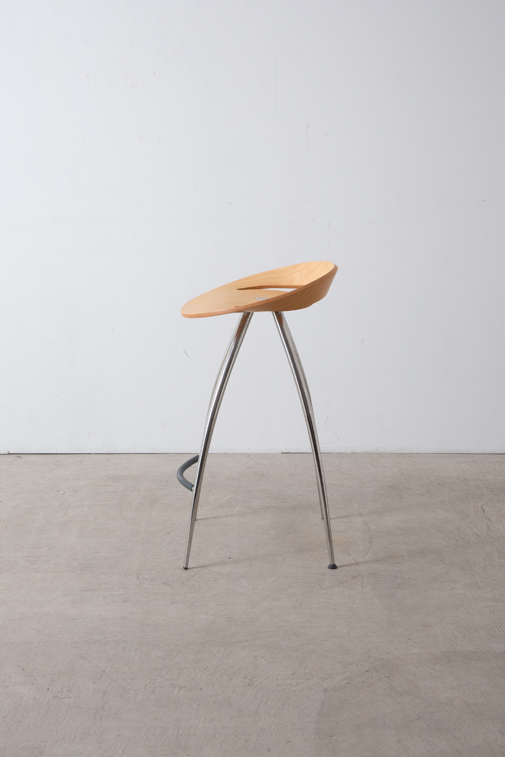 Vintage Bar Stool in Wood and Steel