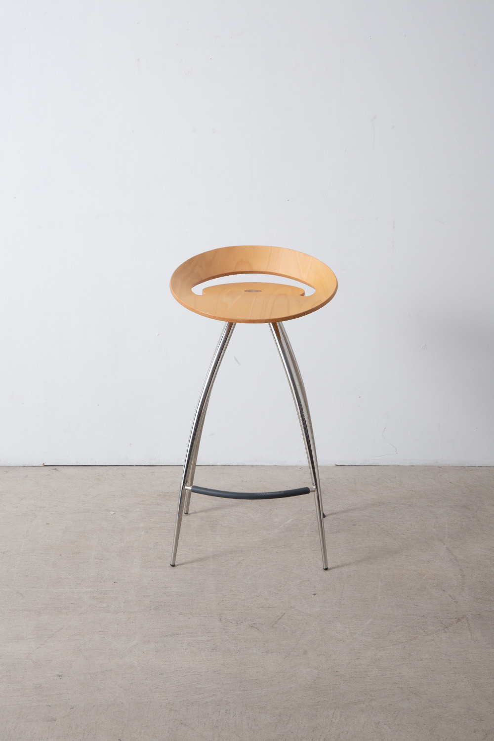 Vintage Bar Stool in Wood and Steel