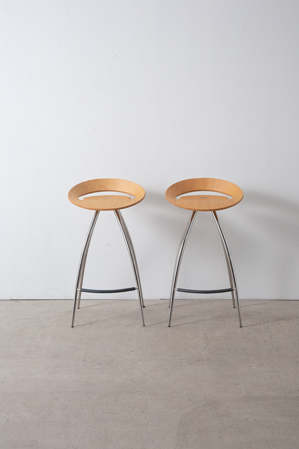 Vintage Bar Stool in Wood and Steel