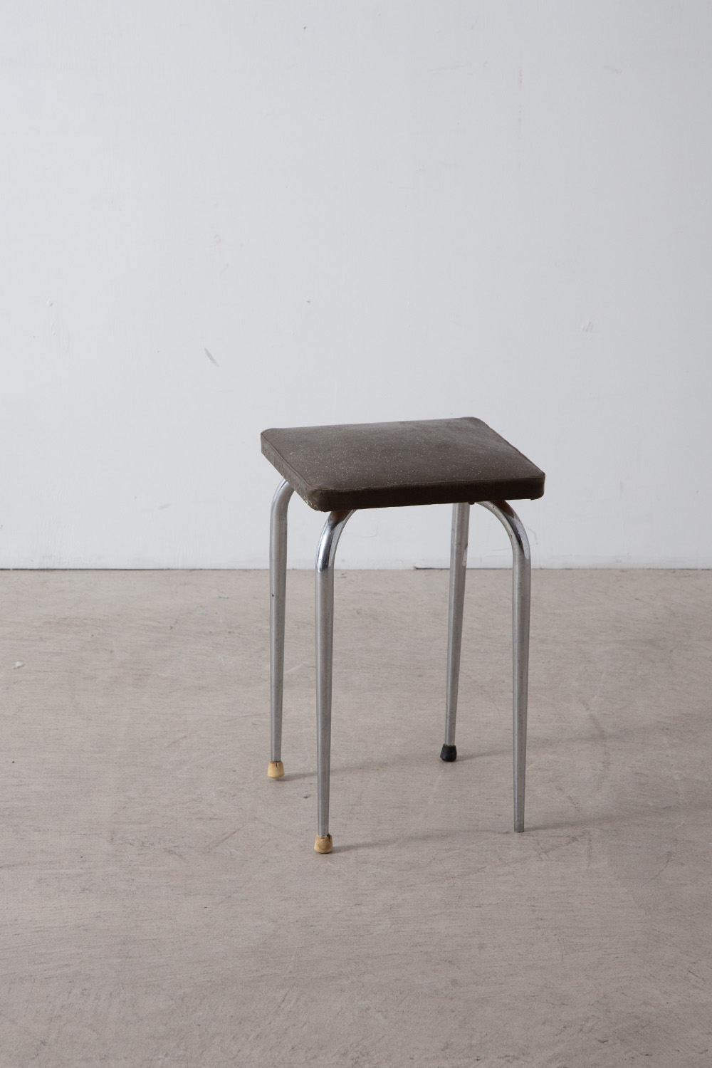 Vintage Stool in Leather and Chrome