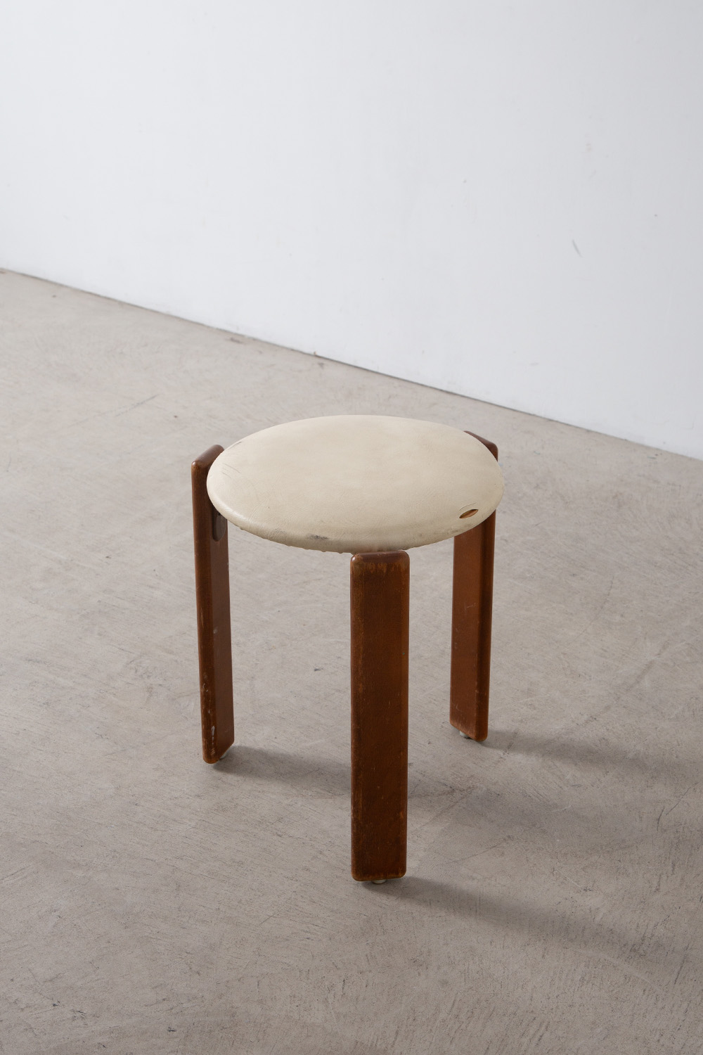 Rey Stacking Stool by Bruno Rey for Dietiker in Oak and White