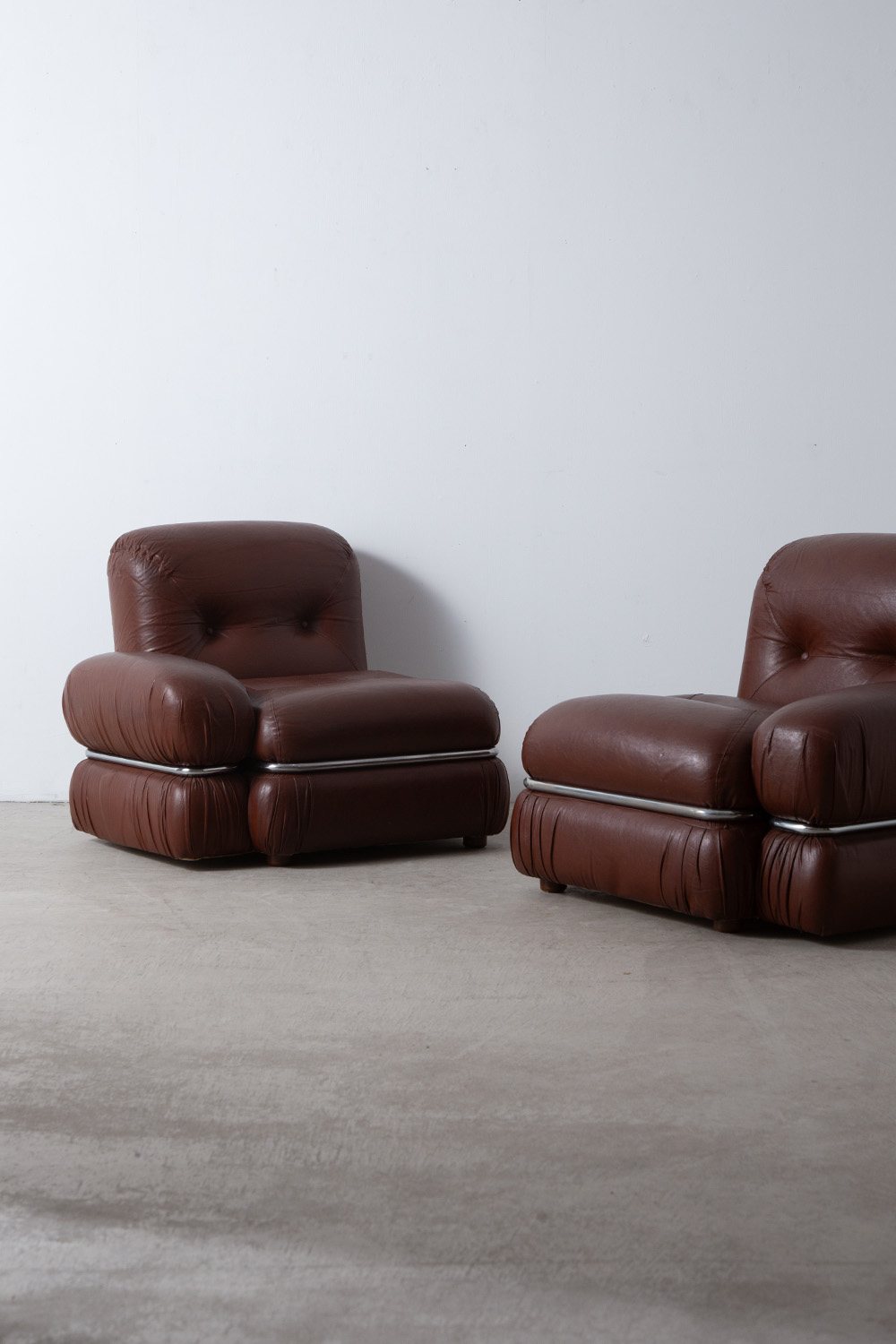 Vintage Sofa in Leather and Chrome