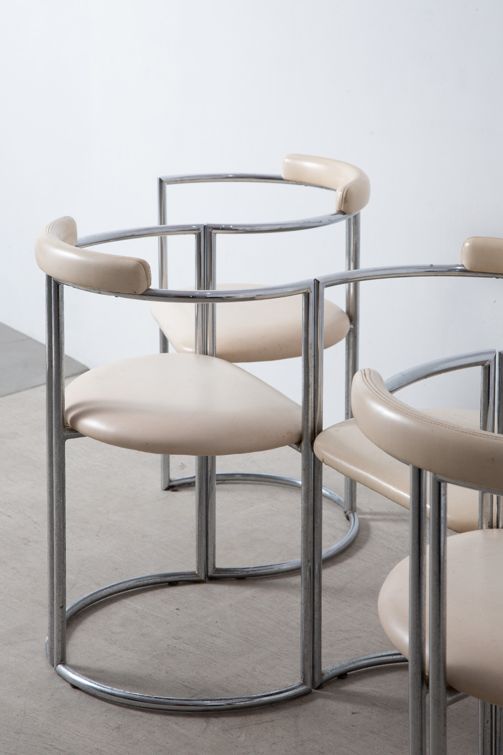 Dining Chair by Arredo Paderno in Chrome and White