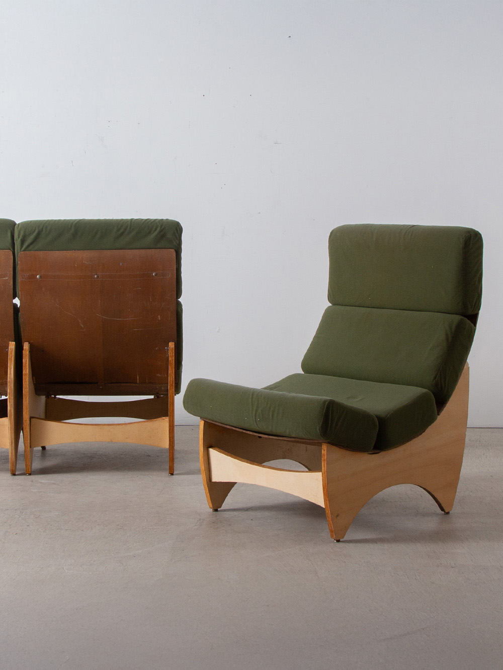 3 Sofa Set in Wood , Green and Fabric